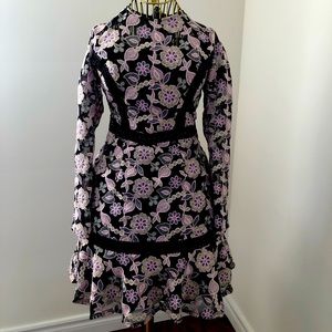 ASOS brand beautiful high quality embroidery frill purple dress